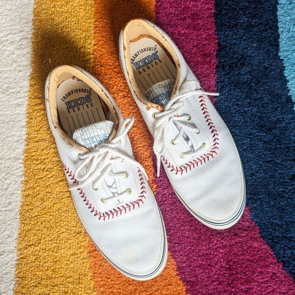 Keds 1992 Baseball Sneakers with Red Stitching